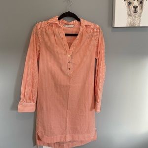 Trina Turk white and orange striped dress